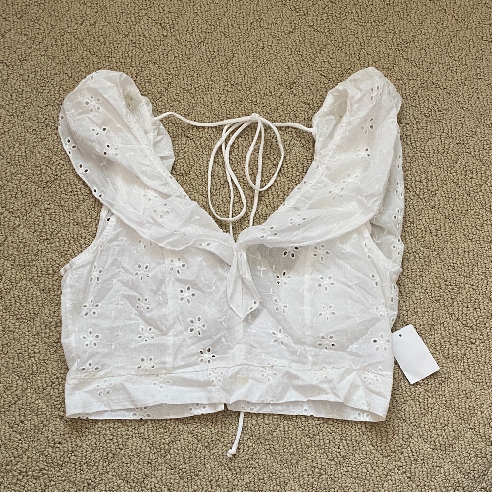 NWT white eyelet Charlotte Russe blouse